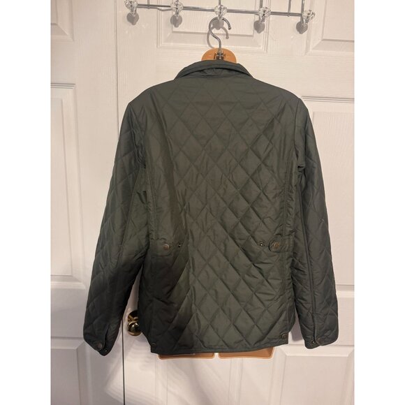 Eddie Bauer Womens Olive Green Quilted Jacket Tall Medium - Picture 4 of 11